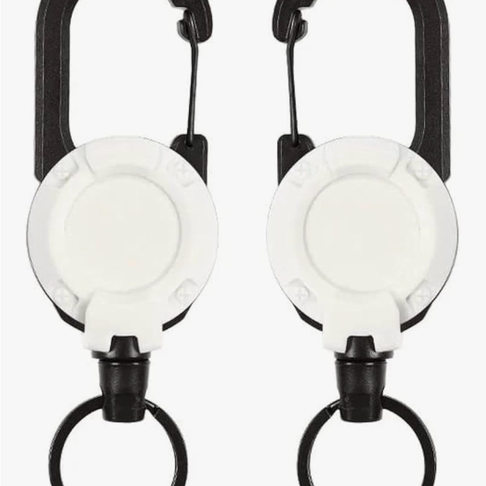 Bundle Of 2 Heavy Duty Keychain Outdoor Automatic Retractable Wire Tactical
